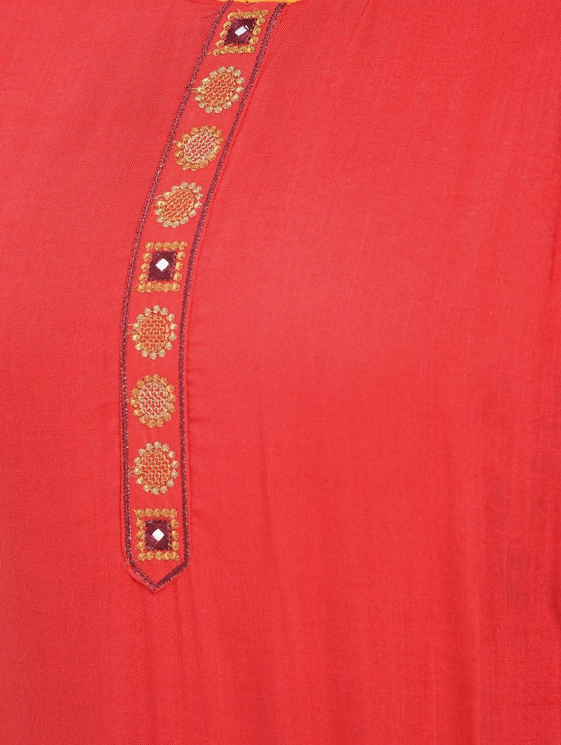 embroidered layered kurta - 17248247 - Zoom Image - 6