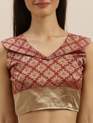 self design banarasi saree with blouse - 17248804 - Standard Image - 3