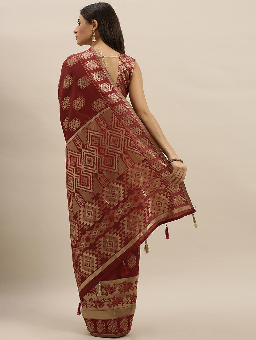 self design banarasi saree with blouse - 17248804 - Zoom Image - 2