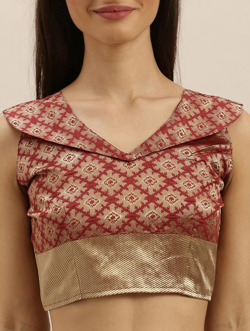 self design banarasi saree with blouse - 17248804 - Zoom Image - 3