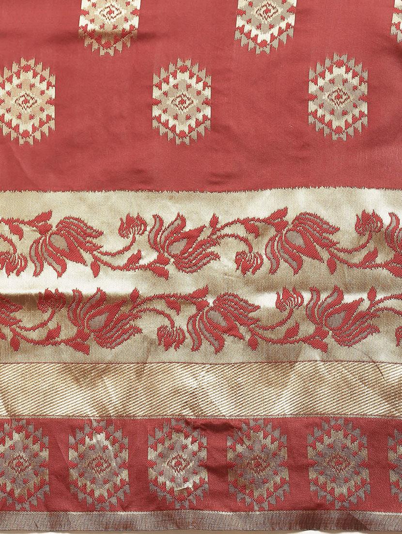 self design banarasi saree with blouse - 17248804 - Zoom Image - 4