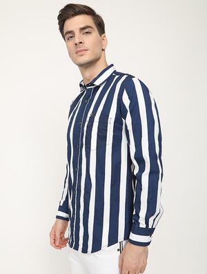 blue striped casual shirt - 17248870 - Standard Image - 2
