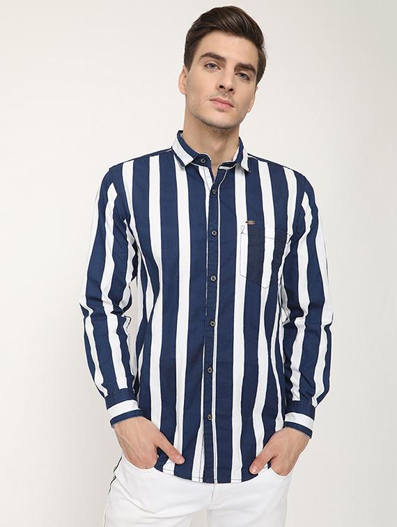blue striped casual shirt - 17248870 - Zoom Image - 1