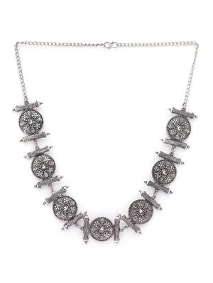 silver metal statement necklace - 17248960 - Standard Image - 2