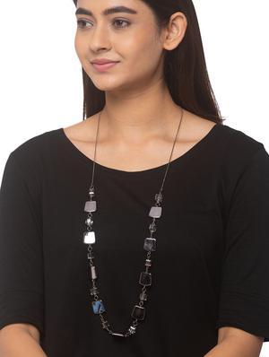 metallic metal statement necklace - 17248971 - Standard Image - 3