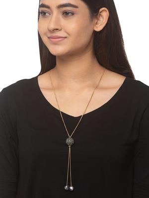 gold metal statement necklace - 17248979 - Standard Image - 3