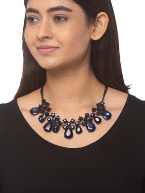 black metal statement necklace - 17249009 - Standard Image - 3