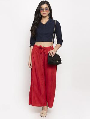 tie front striped palazzo - 17249688 - Standard Image - 4