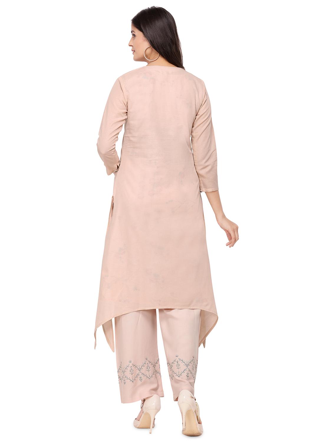 embroidered a-line kurta - 17251060 - Zoom Image - 3