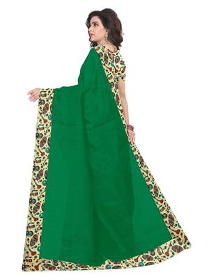 solid bordered saree with blouse - 17251283 - Standard Image - 2
