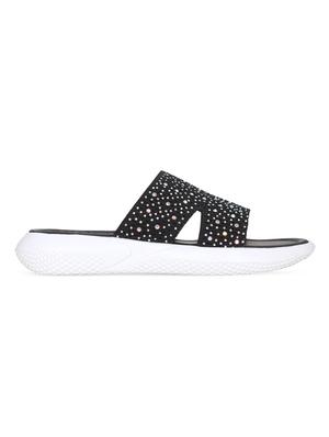 black mesh flat forms sandals - 17251881 - Standard Image - 2