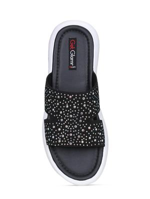 black mesh flat forms sandals - 17251881 - Standard Image - 4