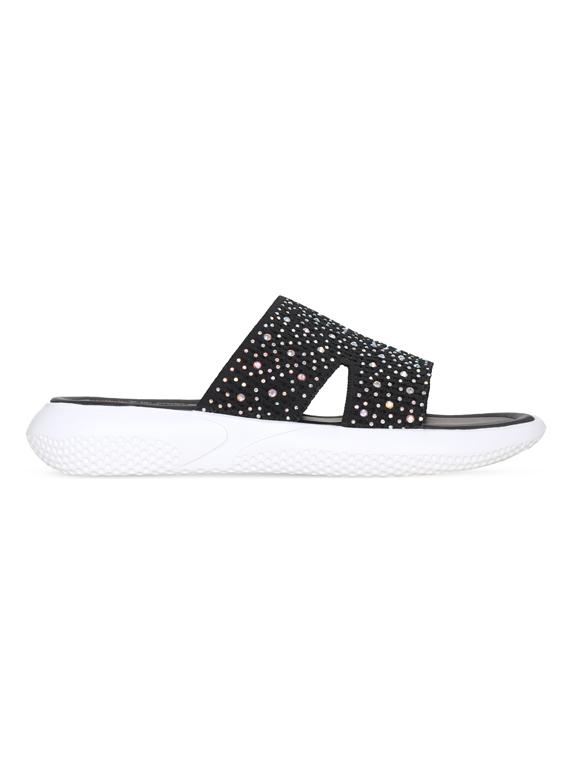black mesh flat forms sandals - 17251881 - Zoom Image - 2