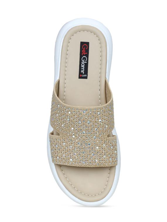 beige mesh flat forms sandals - 17251882 - Zoom Image - 4