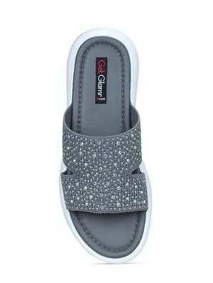 grey mesh flat forms sandals - 17251883 - Standard Image - 4
