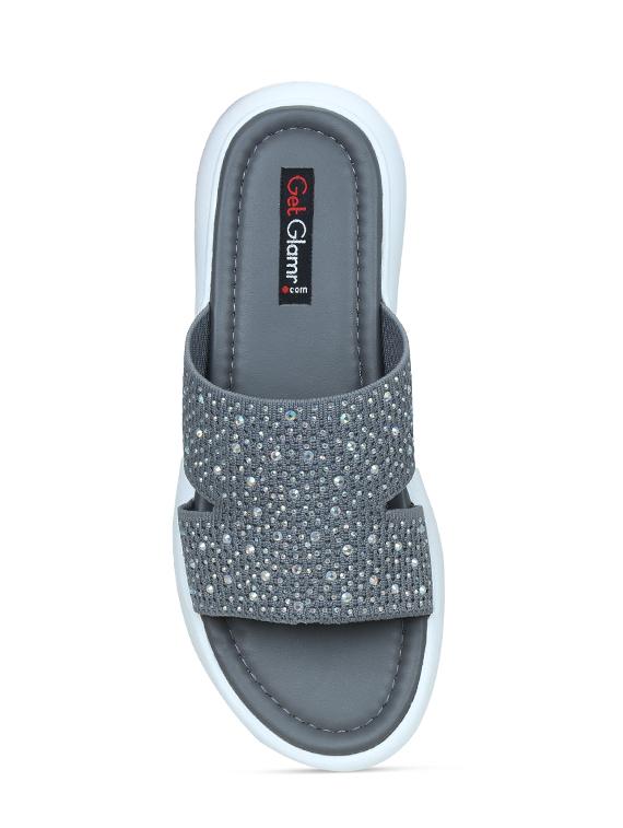 grey mesh flat forms sandals - 17251883 - Zoom Image - 4