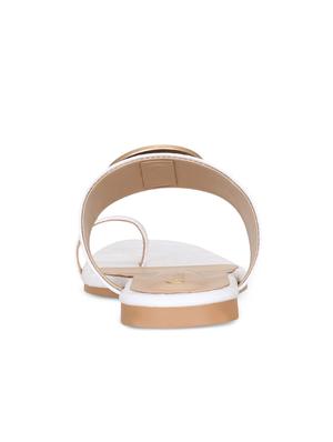 white leatherette one toe sandals - 17251895 - Standard Image - 3