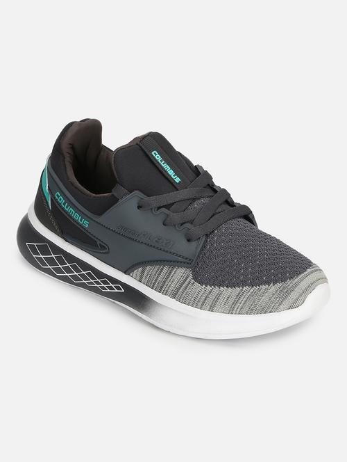 grey color block laced up sport shoe - 17251968 - Very Small Image - 1