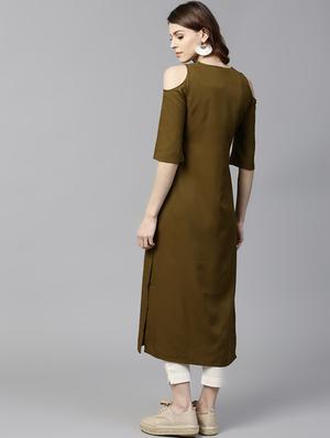 solid straight kurta - 17252063 - Standard Image - 3