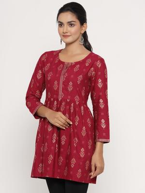 floral a-line kurti - 17252071 - Standard Image - 2
