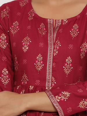 floral a-line kurti - 17252071 - Standard Image - 5