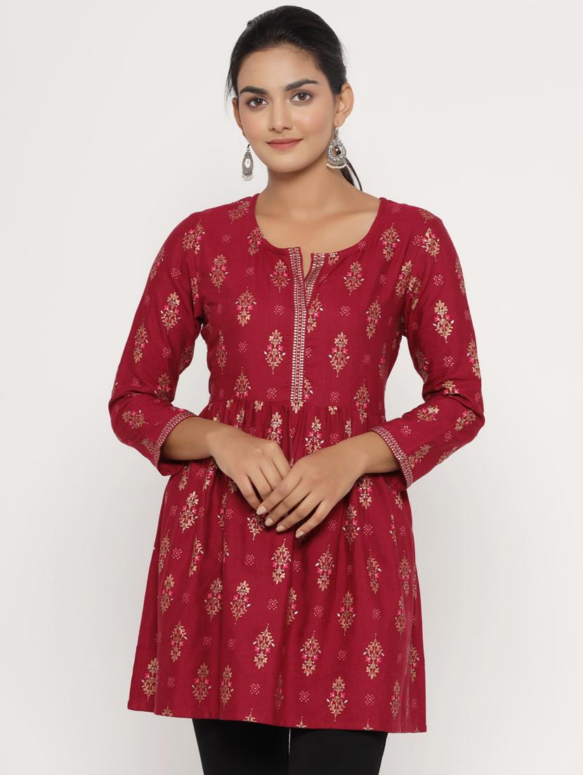 floral a-line kurti - 17252071 - Zoom Image - 1