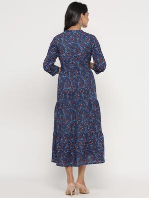 floral print tiered flare ethnic dress - 17252076 - Standard Image - 3
