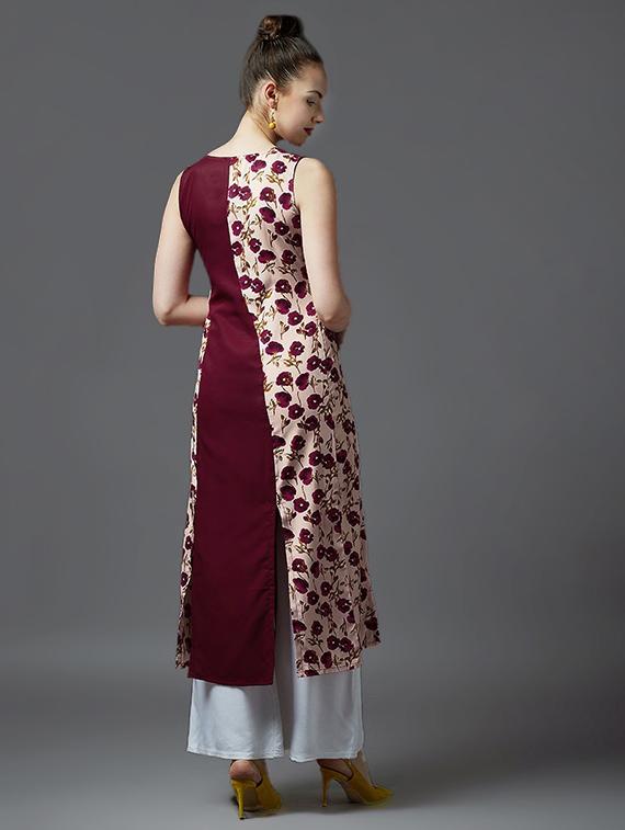 floral print a-line kurta - 17252087 - Zoom Image - 3