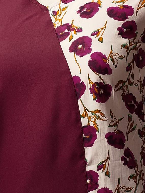 floral print a-line kurta - 17252087 - Zoom Image - 4