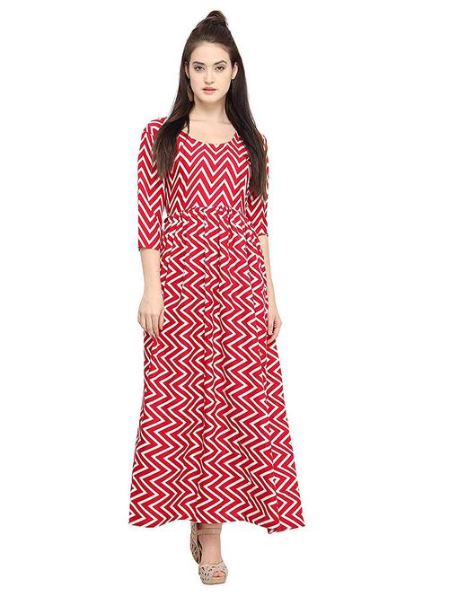 chevron print a-linke kurta - 17252095 - Standard Image - 1