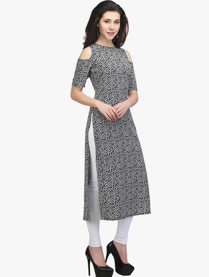 printed straight kurta - 17252098 - Standard Image - 2