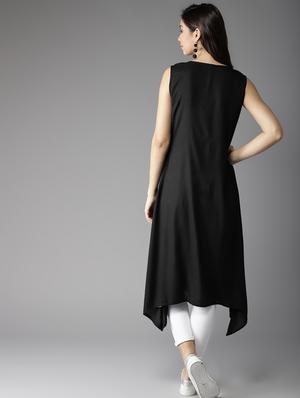striped asymmetric kurta - 17252104 - Standard Image - 3