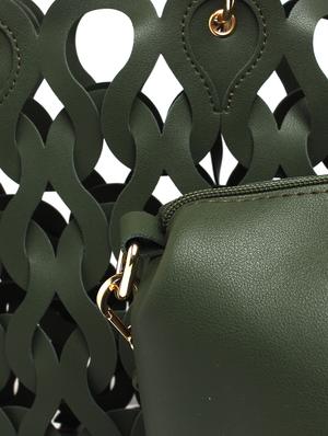green leatherette (pu) hobo handbag - 17252201 - Standard Image - 4