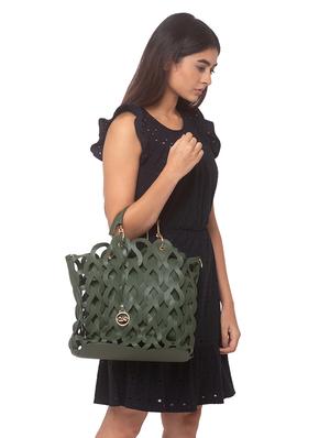 green leatherette (pu) hobo handbag - 17252201 - Standard Image - 6