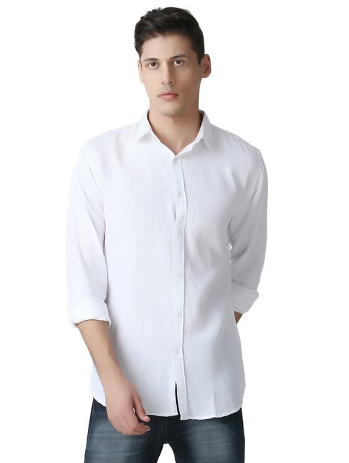 white solid casual shirt - 17252499 - Standard Image - 1