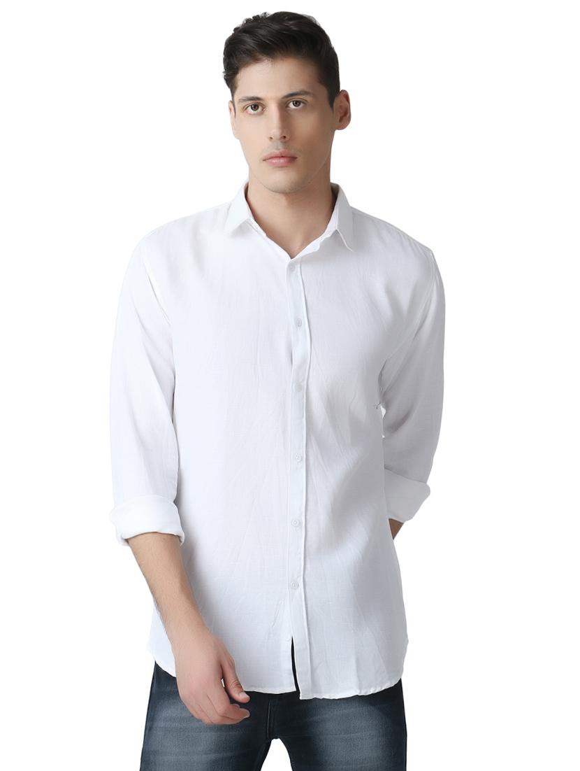 white solid casual shirt - 17252499 - Zoom Image - 1