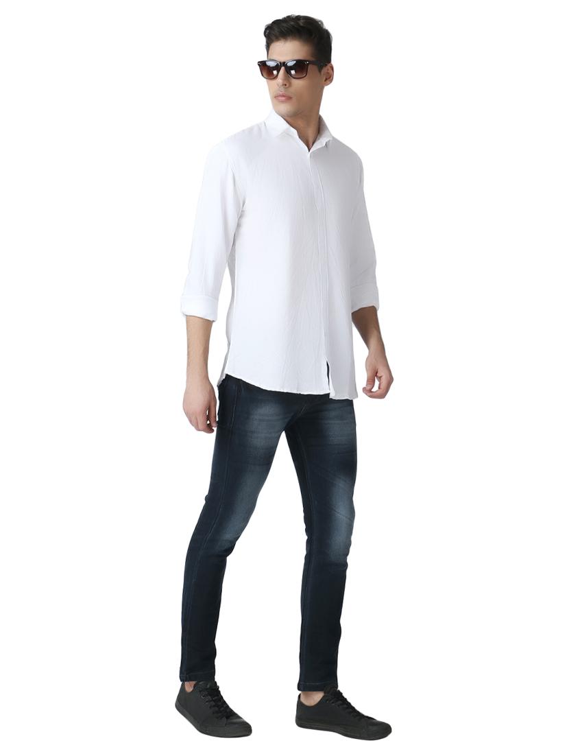 white solid casual shirt - 17252499 - Zoom Image - 3