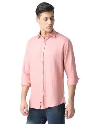 pink solid casual shirt - 17252503 - Standard Image - 2