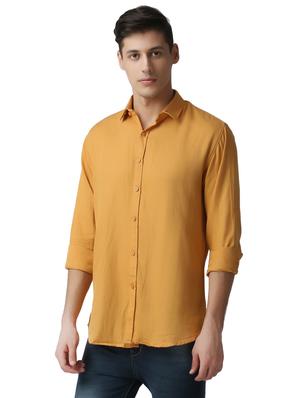 yellow solid casual shirt - 17252504 - Standard Image - 2