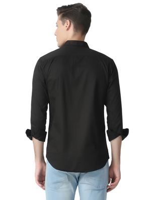 black solid casual shirt - 17252505 - Standard Image - 3