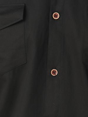 black solid casual shirt - 17252505 - Standard Image - 5