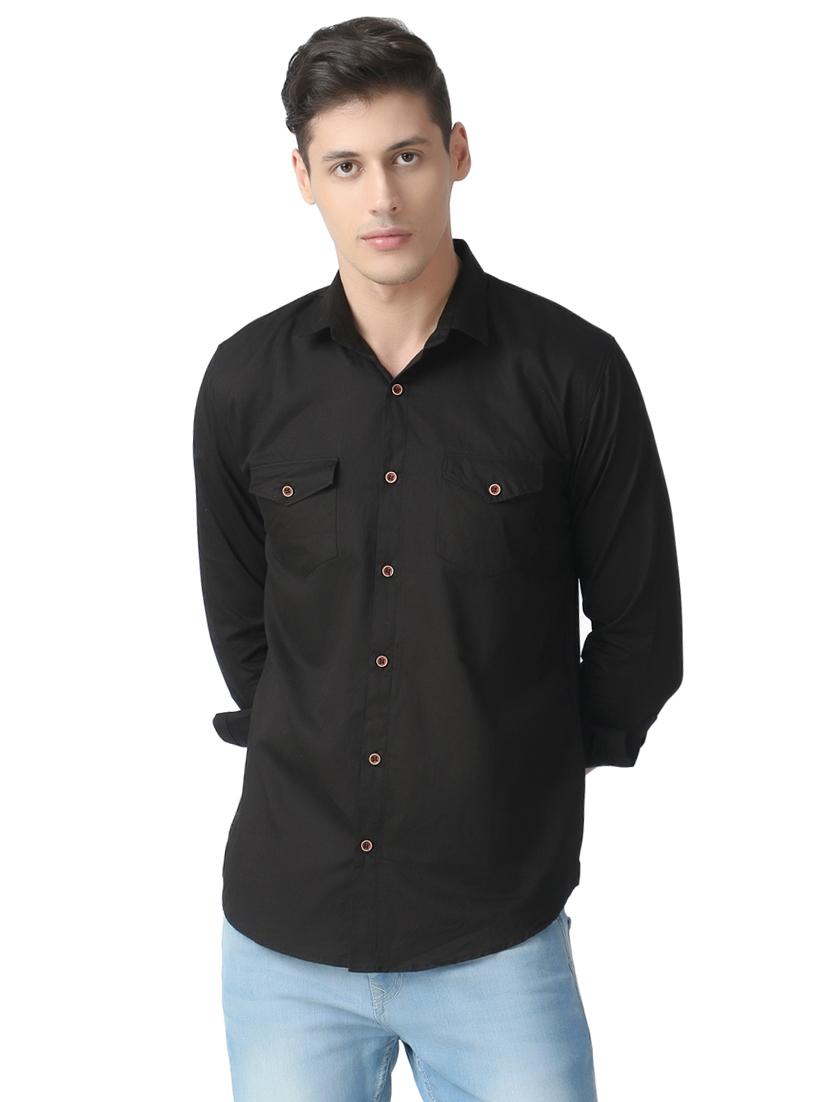 black solid casual shirt - 17252505 - Zoom Image - 1