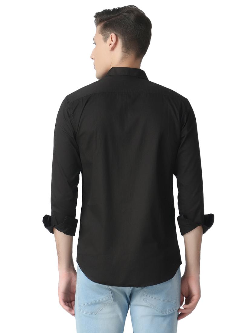 black solid casual shirt - 17252505 - Zoom Image - 3