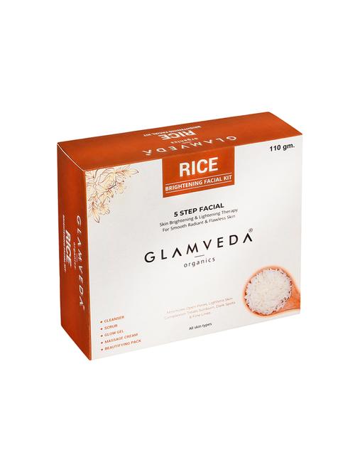 glamveda rice water brightening facial kit 110g | intense hydration & glow | all skin types| no parabens - 17252643 - Standard Image - 1