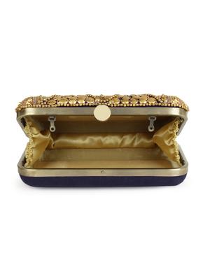 gold silk box clutch - 17255848 - Standard Image - 3