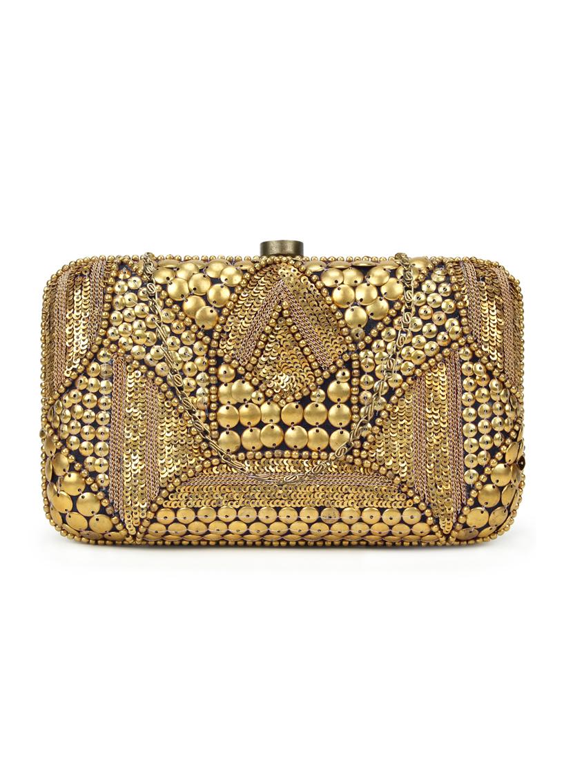 gold silk box clutch - 17255848 - Zoom Image - 1