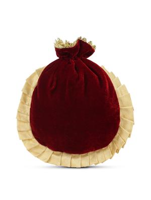 maroon velvet ethnic handbag - 17255855 - Standard Image - 2