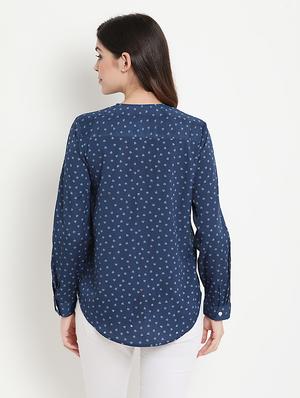 v neck printed top - 17256310 - Standard Image - 3