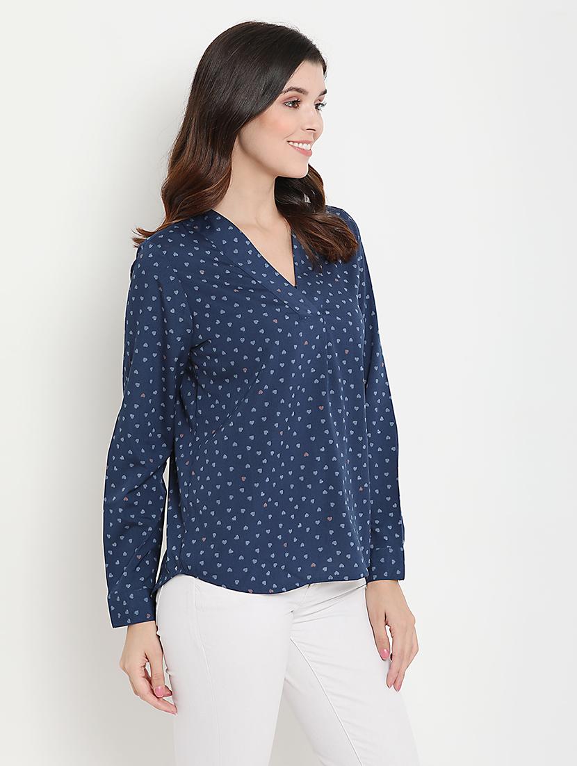 v neck printed top - 17256310 - Zoom Image - 2