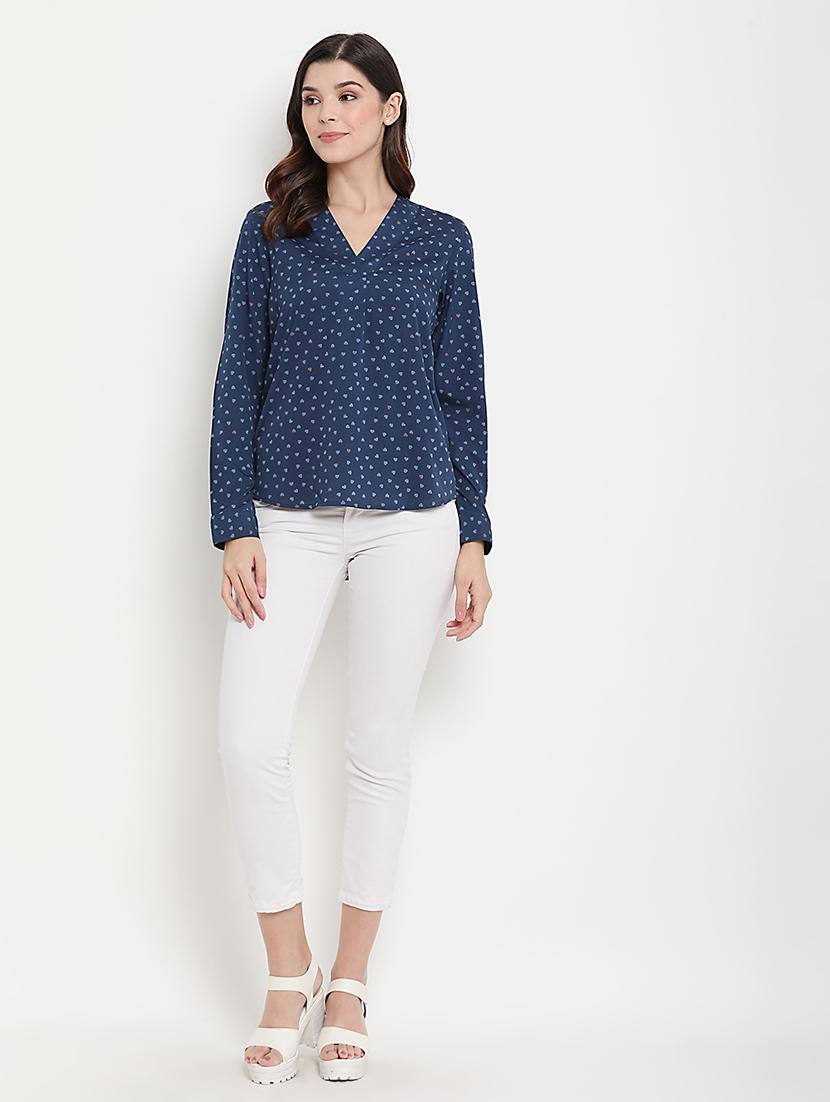 v neck printed top - 17256310 - Zoom Image - 4